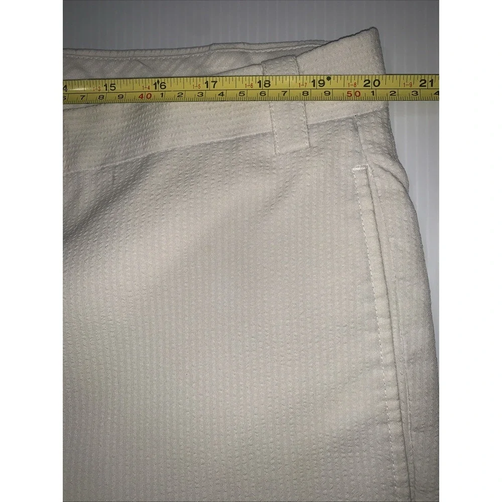 Lauren Ralph LRL Pants Mens 40x30 Pique Off White Straight Lined Classic Preppy